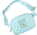 Gitus Gifts for 8 9 10 11 12 Year Old Girls Belt Bag Fanny Pack Crossbody Bags with Initial Letter Patch Cute Stuff Birthday Gifts for Teen Girls Women Personalized Trend Stuff (Icing Blue-K)