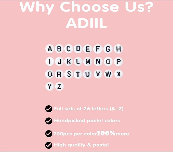 ADIIL 7200pcs Clay Beads Bracelet Making Kit, 6mm Polymer Heishi Beads for Jewelry Making, Friendship Bracelet Kit Birthday Gift for Adults Pink