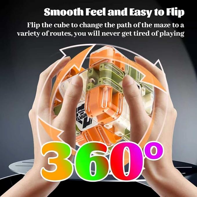 Large 3D Labyrinth Cube Puzzle, 3D Magic Cube Maze Ball Puzzle, Spatial Awareness Brain Training Toy for Stress Relief & Logic Development, Educational Focus Game Gift for Adults Teens(1PC)