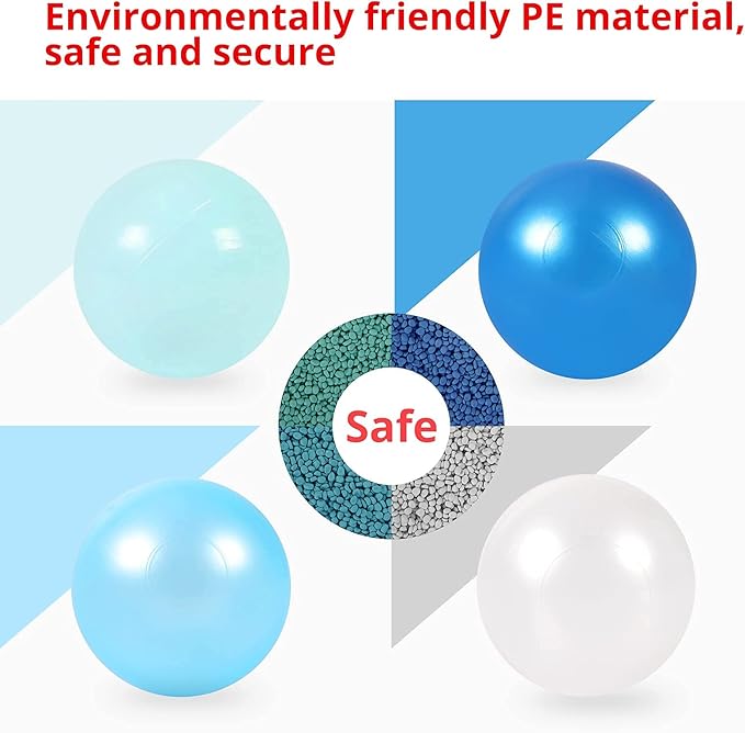 Ball Pit Balls Pack of 100 200 500 - Star and Round Set BPA Free Phthalate Free Non-Toxic Crush Proof Play Balls Soft Plastic Balls for Toddlers Baby Kids Birthday Pool Tent Party