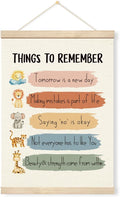 Geondos Inspirational Canvas Hanging Banner - Things to Remember, Motivational Quotes Posters for Kids Girls Boys, Uplifting Encouragement Gift, Safari Animal Wall Decor for Playroom Kids Bedroom