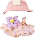 Clothes for 17cm Doll (Clothes Only) – 3-Piece Outfit Set with Hat, Pink Dress and Flower Accessory for an Adorable Dressed-Up Look – 17cm Doll Accessories