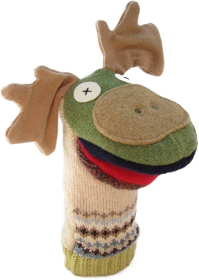 Cate & Levi - Hand Puppet - Premium Reclaimed Wool - Handmade in Canada - Machine Washable (Moose)