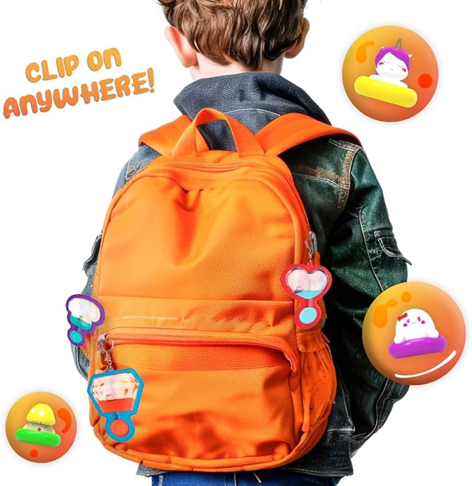 Goonameez Hand-Held Sensory Toy With Floating Characters - Mesmerizing Water Mix Fidget - Collect All 6 Unique Shapes for Squishy Fun, Perfect Travel! (Sticki Kitty)