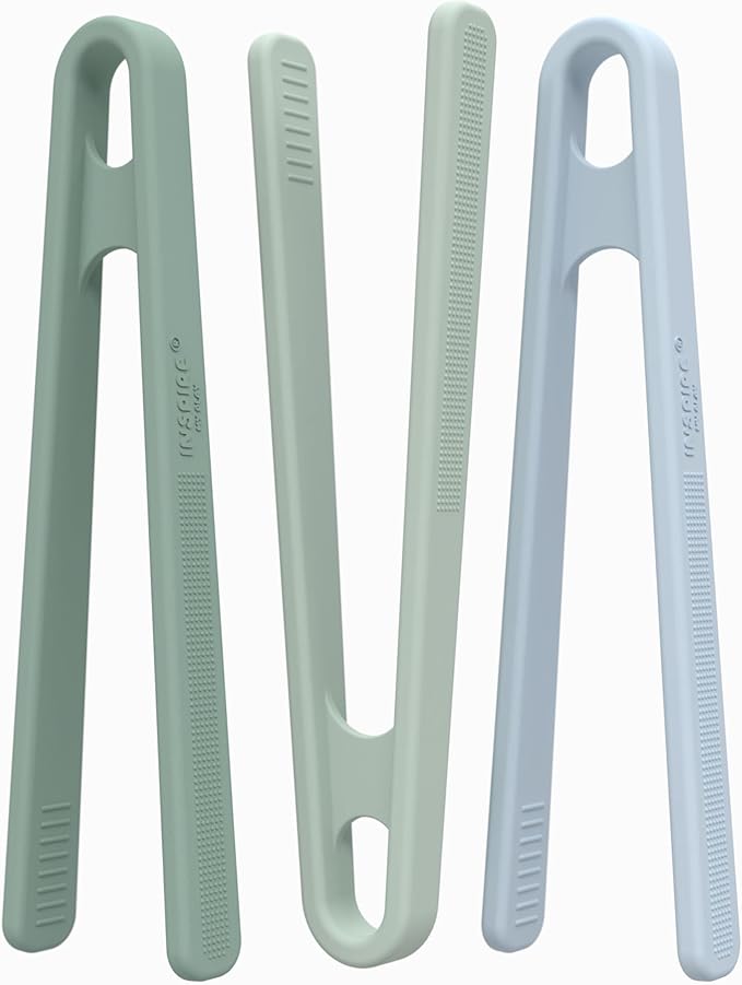 Inspire My Play 3 x Green Silicone Mini Tongs for Kids - Kids Tweezers for Fine Motor - Small Toddler Tongs - Child Sensory Toys and Accessories