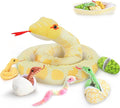 MaoGoLan 8Pcs Big Snake Stuffed Animals Bulk 118'' Yellow Snake Plush Giant Boa Constrictor Toys for Kids Party Favors Halloween Prank Props Christmas Birthday Gifts