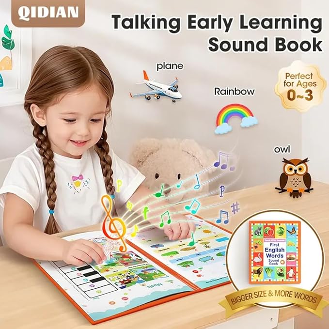First English Words Sound Book, My First English Sound Toy – 470+ Words, 21 Themes, Speak and Spell, Fun Word Game, Juguete Educativo for Educational Language(3-6Y)