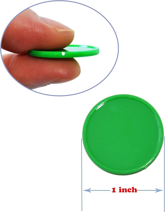 Smartdealspro Set of 100 25MM/1 Inch Opaque Plastic Learning Counting Counters Poker Chips (Green)