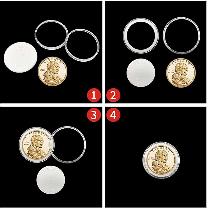 240 pcs 30mm Coin Capsules Coin Holders for Collectors, with Foam Gasket and Plastic Storage Organizer Box, 6 Sizes (17.9/19.1/21.2/24.3/26.5/30mm) Coin Case for Coin Collection Supplies (Black)
