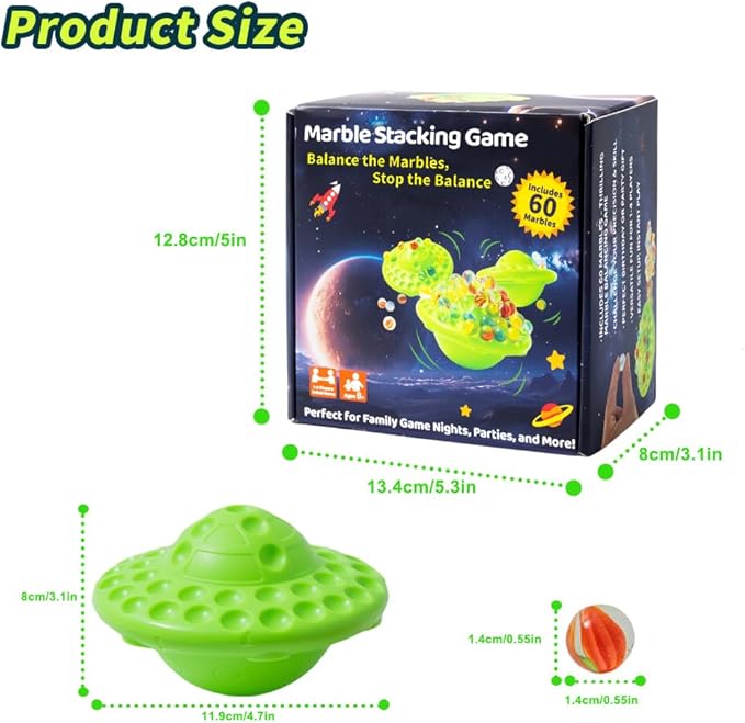Marble Balance Game, Marbles with Fun Balanced Board, Family Challenge for Teens & Adults, Balance and Planning Marbles Game, Perfec Gift for Birthday, Parties & Holidays