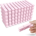 50PCS Colored Wooden Clothespins, 2.9inch Pink Clothes Pins for Clip Pictures Photos Decorative, Small Colorful Wood Decoration Closepins Clips