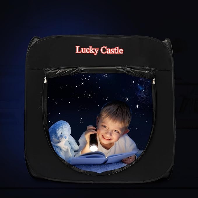 Sensory Tent for Kids, Lucky Castle Pop Up Tent for Children with Autism, ADHD, SPD- Calm Down Corner Helps Kids Relax, Reduce Anxiety & Improve Focus- PlayTent with Door & Window