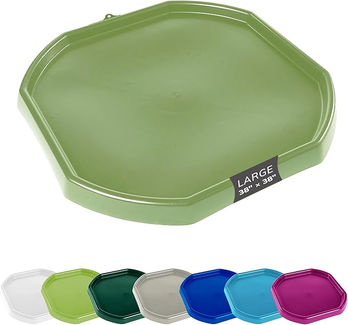 MEKA Tuff Tray for Sensory Play, Sensory Tray for Kids, Toddler Water Table, Tuff Spot Sensory Bin for Toddlers (Olive Green, Large (38" x 38"))