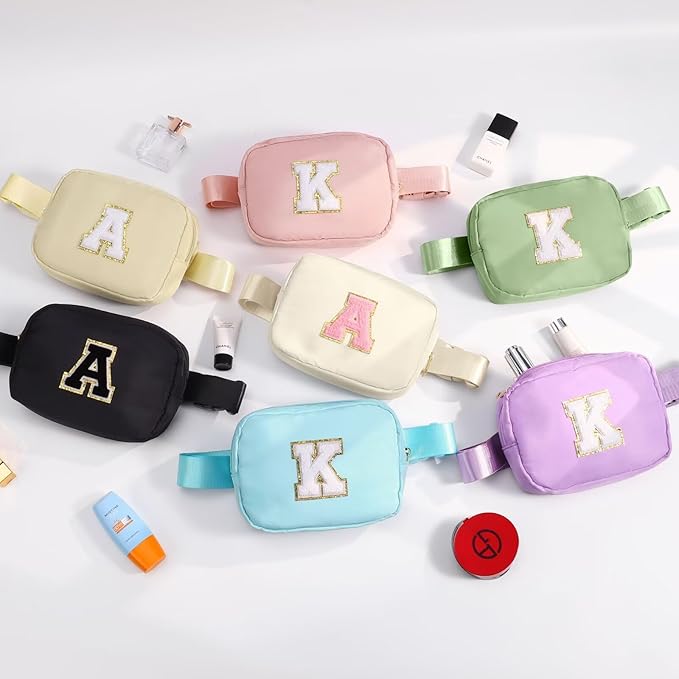 YOOLIFE Dad Gifts for Father Day - Gifts for Step Dad Bonus Dad Husband Him, Initial Belt Bag Black Crossbody Bags Fanny Pack for Men Travel Gifts for Men E, Small