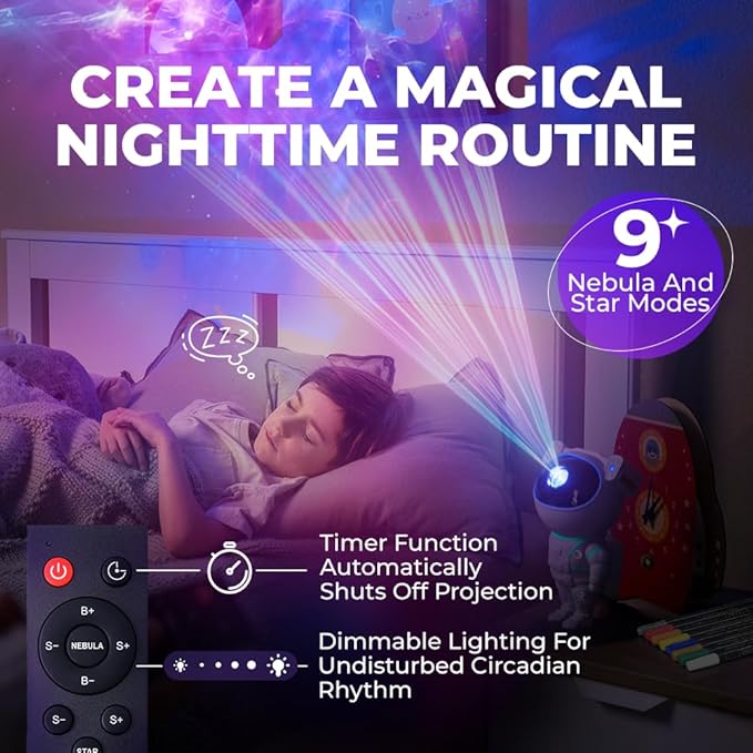 Color My Astronaut Galaxy Projector - DIY Spaceman Night Light with Acrylic Markers Kit - Paint Your Own Lamp - Arts and Craft for Kids Ages 4-8 - Unique Christmas Gift for 5-10 Year Old Boys