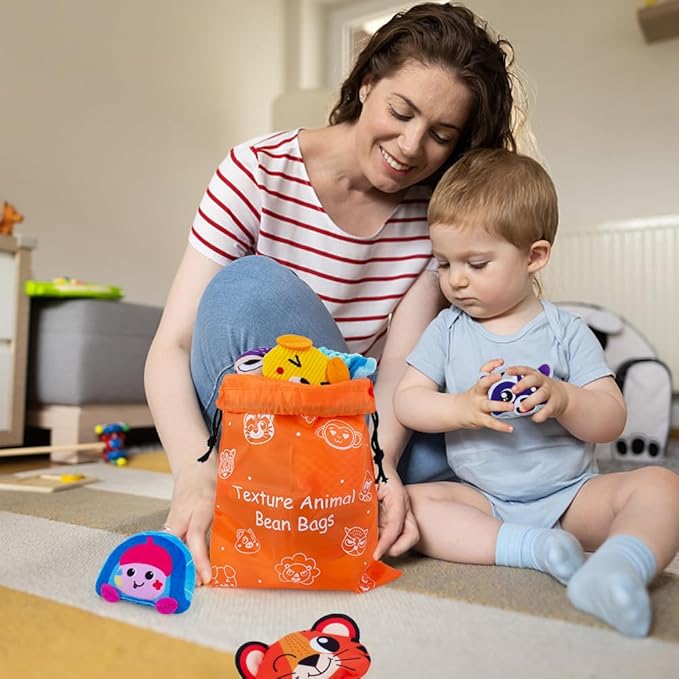 Sensory Bean Bag for Kids 12 Pack,Texture Sensory Beanbags,Sensory Toys for Autism,Cute Animal Beanbags,Sensory Toys for Toddlers Kids Learning,Sensory Play Fine Motor Anxiety Relief