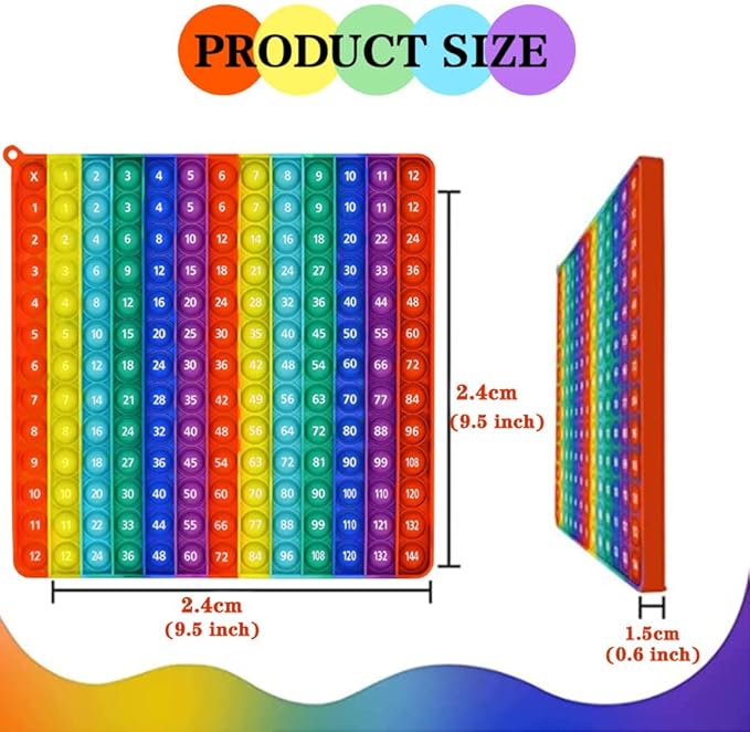 AK-SHIP Multiplication Game Table Bubble Toys Relieve Stress and Anxiety ，Education Various Teaching Operations (Multiplication Table 12*12)