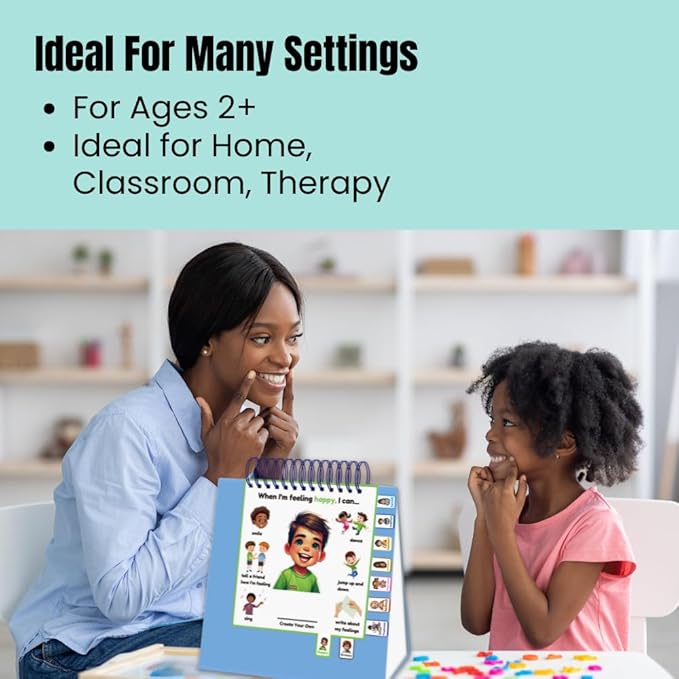 Thought-Spot I Know What to Do Expressive Faces feelings flip book for kids - Emotion Chart for Kids Reinforces Positive Behavior Serves as Emotions Wheel or Feelings Chart (Expressive Faces Flipbook)