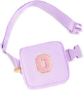 Mini Belt Bag Fanny Pack with Initials Letter Patch Small Crossbody Bags Cute Stuff Birthday Gifts for Teenager Girls Trendy Stuff for Teens - O,Lavender