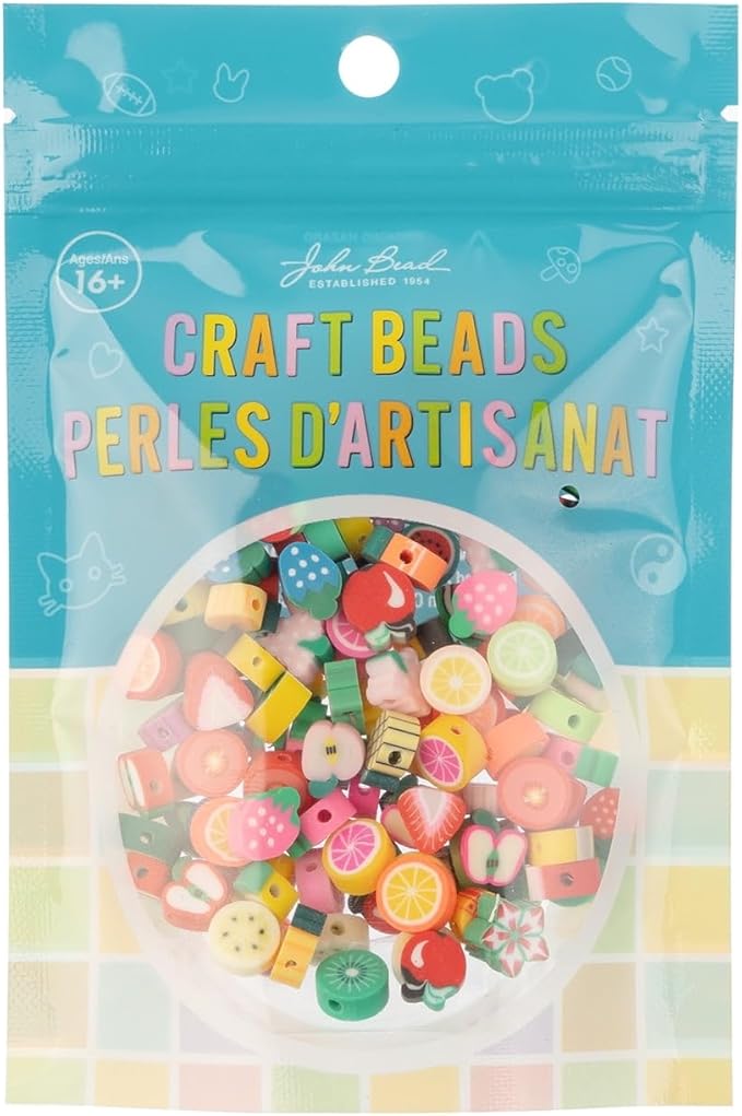 John Bead 120pcs 9mm Fruits Polymer Clay Craft Beads for Jewelry Bracelet Making