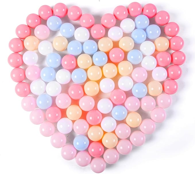 Ball Pit Balls Pack of 100 200 500 - Star and Round Set BPA Free Phthalate Free Non-Toxic Crush Proof Play Balls Soft Plastic Balls for Toddlers Baby Kids Birthday Pool Tent Party