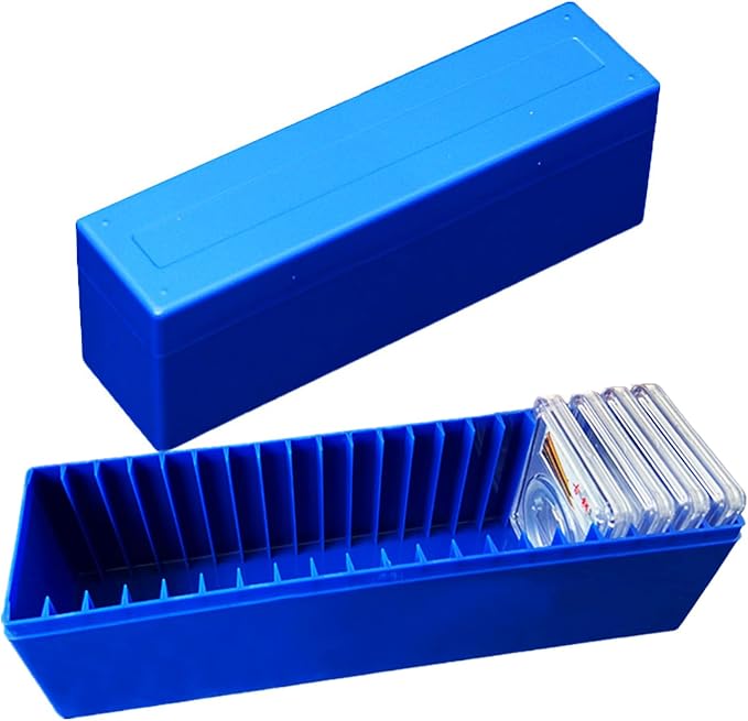 MUDOR 2 Pack Coin Slab Storage Box, Plastic Coin Slab Holder for Coin Collectors, Coin Holder Case Compatible with 20 Slab PCCB PCGS Coin Holders, Olny Box