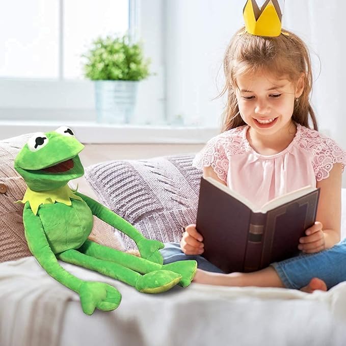 Lacroky Kermit Frog Puppet, Hand Kermit Puppet Soft Stuffed Plush Toy with Kermit The Frog Puppet Stickers, Gift Ideas for Holiday/Birthday for Boys and Girls - 24 Inches