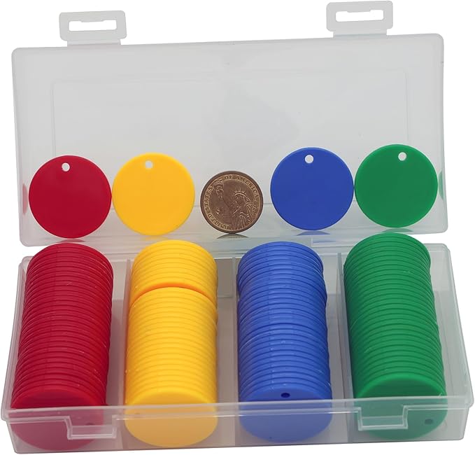 35MM with Holes, 120 Pieces per Box of Plastic Poker Chips - Perfect for Bar Activities, Teaching Games, and Customizable Accessories with Text.