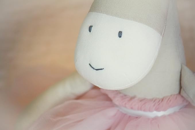 Ivy The Giraffe Plush Doll | Handmade Stuffed Animal for Baby, Little Girls | Child-Safe Cotton Linen Fabric with Soft Filling, Nursery Decor | 20 Inches Long