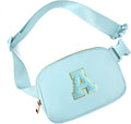 Gitus Gifts for 8 9 10 11 12 Year Old Girls Belt Bag Fanny Pack Crossbody Bags with Initial Letter Patch Cute Stuff Birthday Gifts for Teen Girls Women Personalized Trend Stuff (Icing Blue-A)