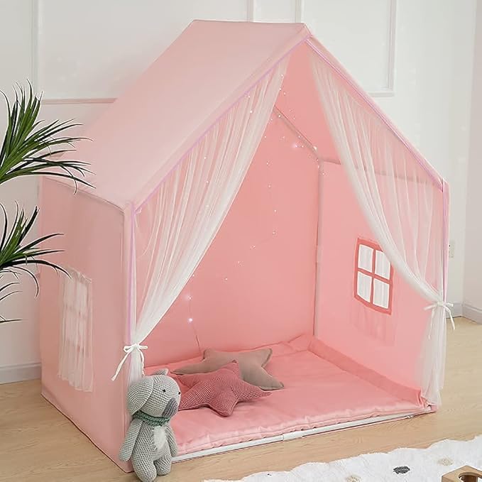 Kids Play Tent for Girl, Kids Tent Indoor, Playhouse for Kid, Princess Castle Play Cottage Pink