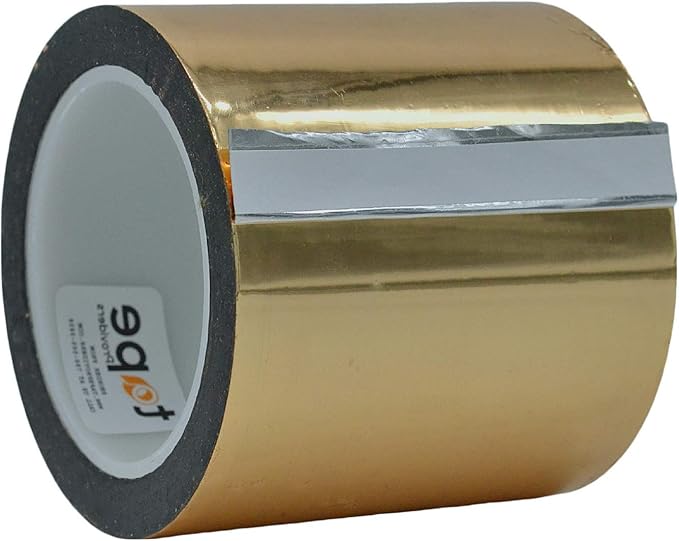 WOD MPFT2 Gold Metalized Polyester Mylar Film Tape with Acrylic Adhesive, 4 inch x 72 yds. Vibrant Mirror Gold Tape, Decor Tape for Detailing Accent Wall, Graphic Arts, Car and Boat Trim