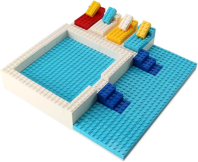 Feleph 2x4 Bricks Medium Azure 320 Pieces Parts Classic Building kit Creative Play Set Basic Blocks Toy Accessories Compatible with 3001 Major Brands