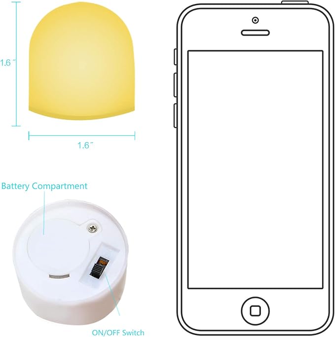 Novelty Place Color Changing Mini Nightlight, Multicolor LED Mood Lighting - Night Light for Kid's Bedroom, Bathroom, Living Room - Battery Powered (Pack of 12)