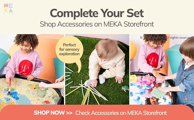 MEKA Tuff Tray for Sensory Play, Sensory Tray for Kids, Toddler Water Table, Tuff Spot Sensory Bin for Toddlers (Black, Large (38" x 38"))