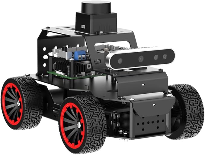 Robot Car for Raspberry Pi 5 ROS2 Humble Ubuntu Programmable AI Vision Smart Robot Kit, Lidar SLAM Mapping Navigation Path Planning Autonomous Driving Ackermann Chassis, MentorPi A1 with RPi 5 8GB