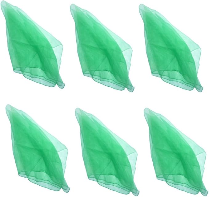 Hoerev Pack of 6 Dancing Juggling Scarves for Decoration Colors Scarves,Size 24"x24",60cmx60cm (Green)