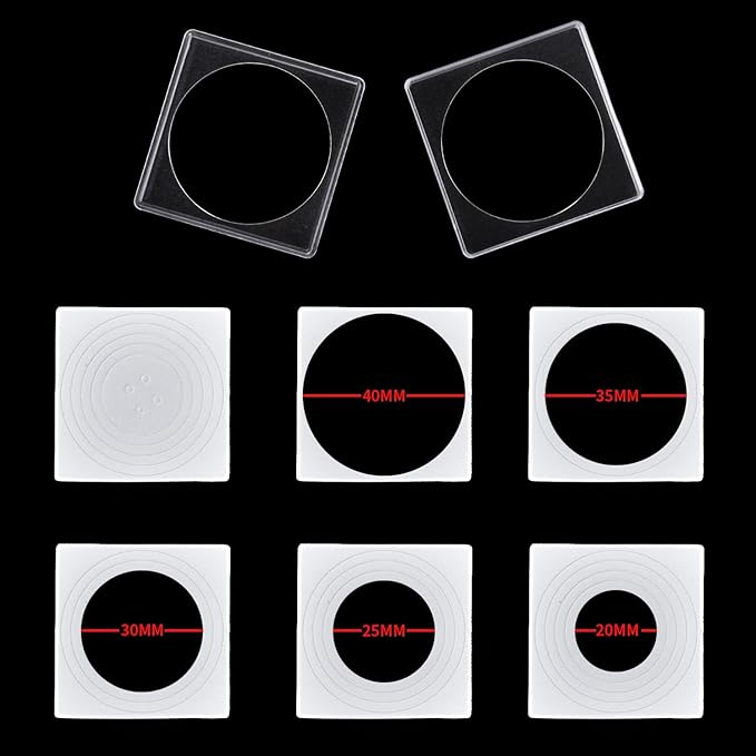 Coin Capsules 46mm with Foam Gasket and Plastic Storage Organizer Box, 6 Sizes (20/25/27/30/38/46 mm) Coins Collector Case Holder for Collection Supplies-168 Pieces