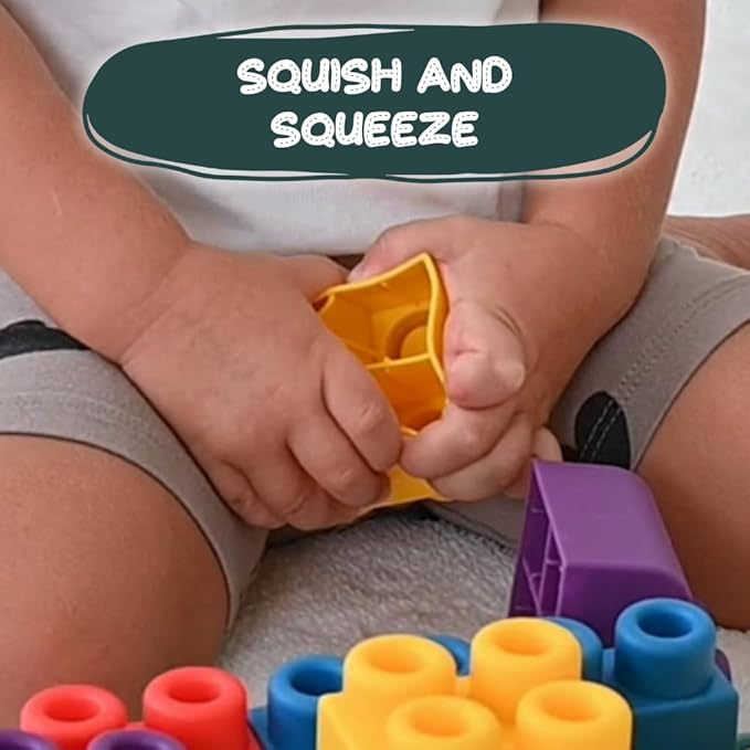 Big Soft Toddler Blocks 1-3, 40-Pieces with Baseboard for Building Stacking Playing and Booklet - Great Gift, Toys for Ages 2+, 2-3, 3-5 and 4-8 Boys, Girls