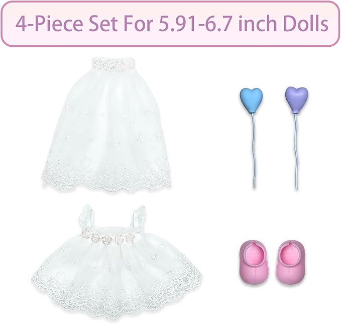 17cm Doll Clothes Set Fashion Doll Clohtes with Accessories of Doll Clothing Suitable for Various Outfits of Dolls (Style L)