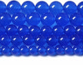 8MM 46PCS Deep Blue Chalcedony Natural Stone Loose Beads for Jewelry Making DIY Bracelet