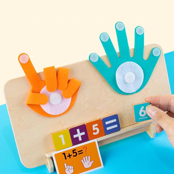 Educational Preschool Learning Number Toys for Toddlers 3-5 Year Old, Educational Math Finger Counting Blocks, Number Blocks Toys for Kids, Montessori Educational Building Block for 3-5 Year Old