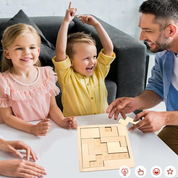 Daily Calendar Puzzle for Adults,A Puzzle to Challenge 365+ Date,Office Logic Wooden Puzzles (2 Pack)