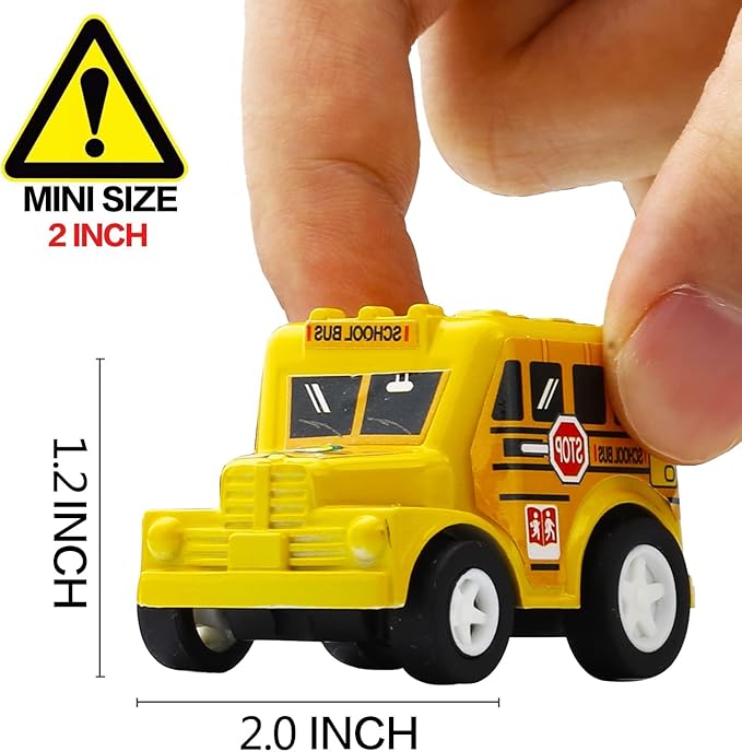 Funcorn Toys Pull Back Car, 12 Pack Assorted Mini Plastic Vehicle Set, Pull Back Truck and Car Toys for Boys Kids Toddler Party Favors,Die Cast Car Toy Play Set