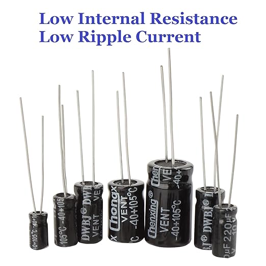 OCR Capacitor Kit, 500Pcs 24 Values Aluminum Electrolytic Capacitor Kit, Range 0.1uF - 1000uF 10V - 50V Assortment Kit for Electronic Repairs on Circuit Boards