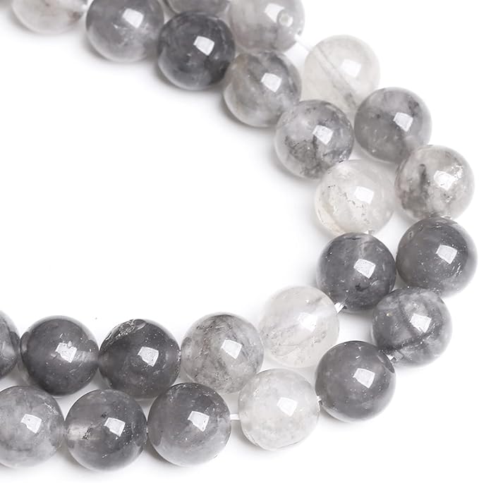 10MM 36PCS Natural Stone Cloudy Quartz Crystal Beads for Jewelry Making DIY Bracelet 1 Strand