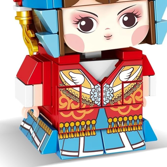 Chinese Style Fashion Building Block Set Chinese Traditional Elements Home furnishings Children's Educational Toys Gifts Suitable for Children Over 6 Years Old Boys and Girls (Dan Roles)