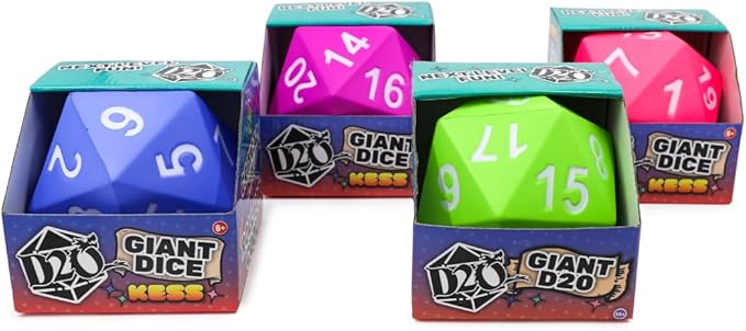 KESS Giant D20 Foam Dice: Oversized 20-Sided Dice for RPG and Collectors - 6 Vibrant Colors, Perfect for Outdoor Fun in Backyard, Pool, Beach. Ages 6+ (Green)