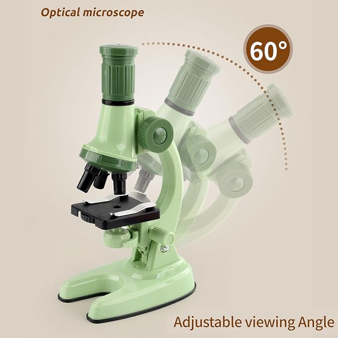 XD508 Microscope for Kids - 100X 600X 1200X Beginner Microscopes kit with LED Light, Science Educational Gift and Toy for Boy&Girl Birthday Halloween Christmas（Yellow）