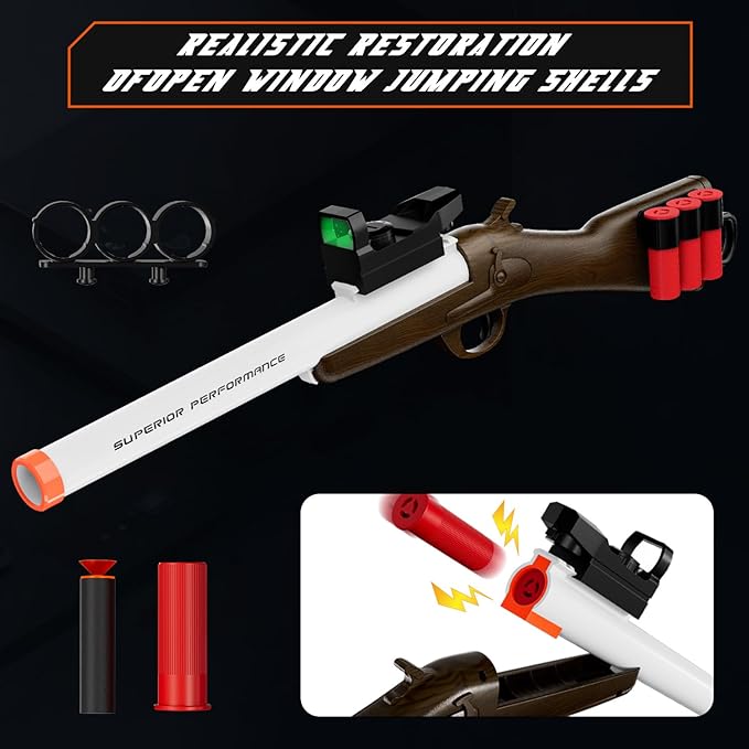 Toy Shotgun Shell Ejecting Toy Gun,Soft Bullets Gun, with 30 Bullets Perfect As a Birthday-Holiday for 6-12 Year Olds